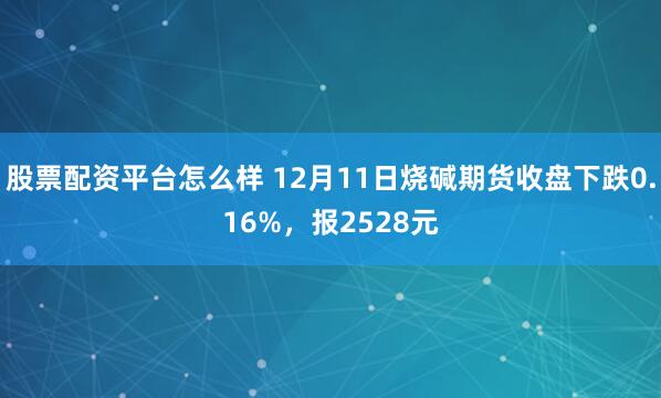 股票配资平台怎么样 12月11日烧碱期货收盘下跌0.16%，报2528元